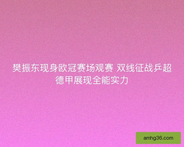 樊振东现身欧冠赛场观赛 双线征战乒超德甲展现全能实力